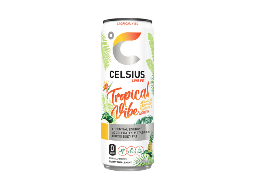 Can of Celsius Tropical Vibe