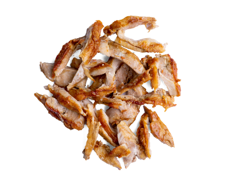 Portion of sliced chicken shawarma