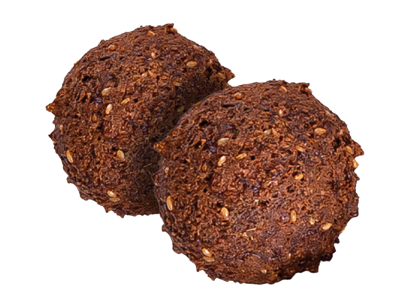Portion of falafel made with chickpeas and herbs