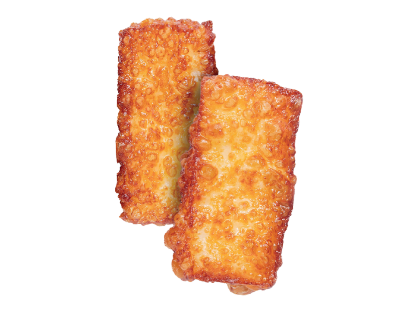 Portion of halloumi cheese
