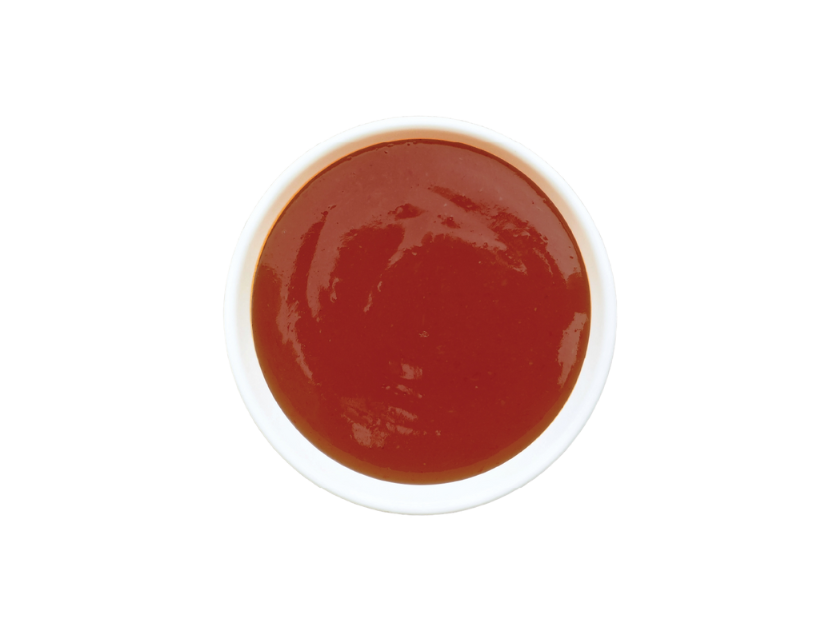 Portion of messy sauce